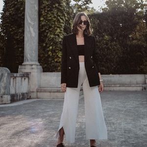 ZARA Textured Weave Double Breasted Jacket